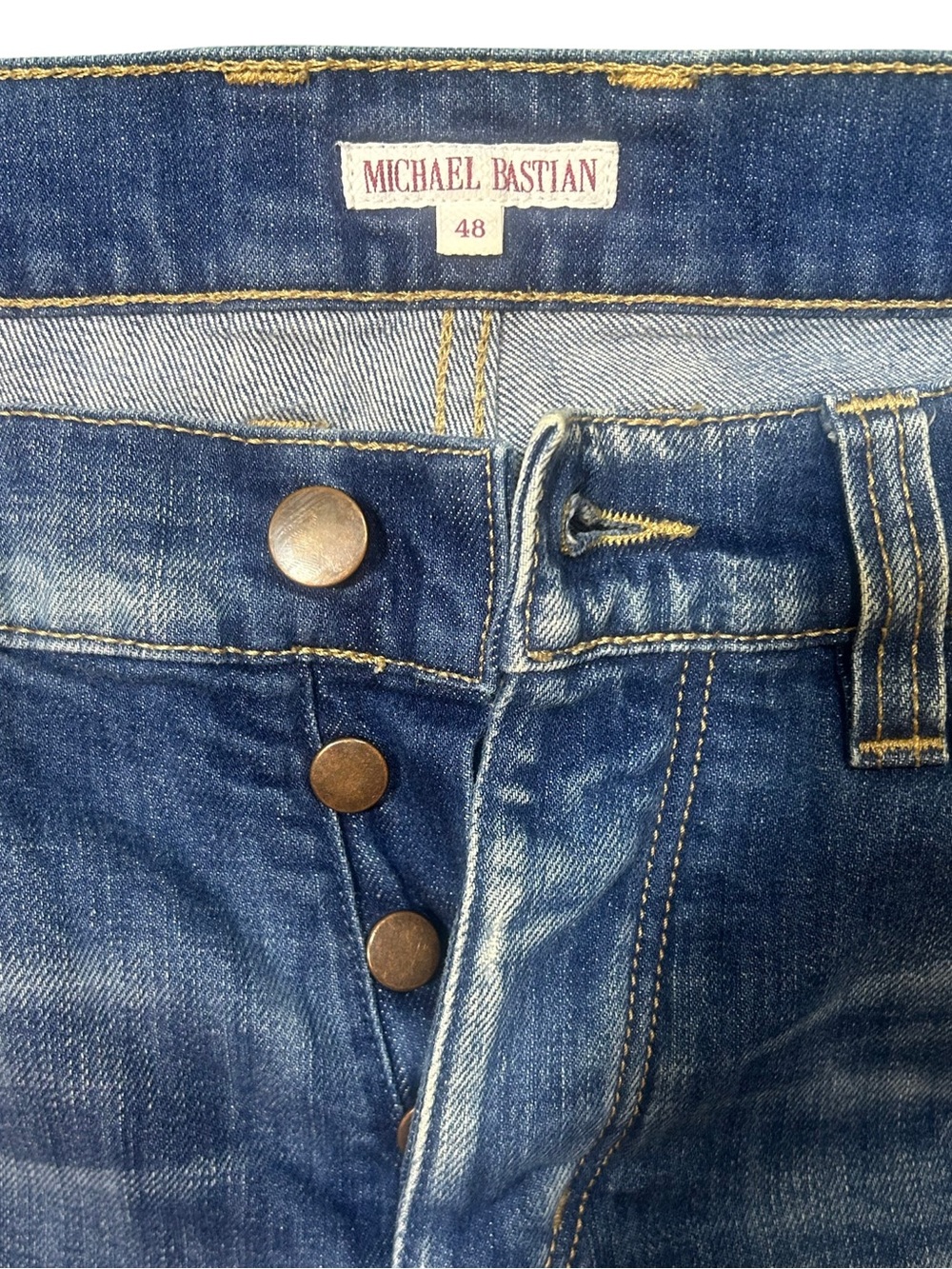 Michael Bastian Blue Cotton Denim Slim Fit Made In Italy Men’s Jeans EUC 32x29 - Picture 2 of 7